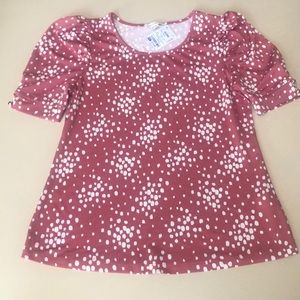 Perseption concepts women’s pink spotted blouse